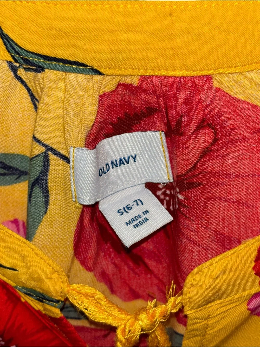 Old Navy Mustard Yellow Floral High-Low Dress